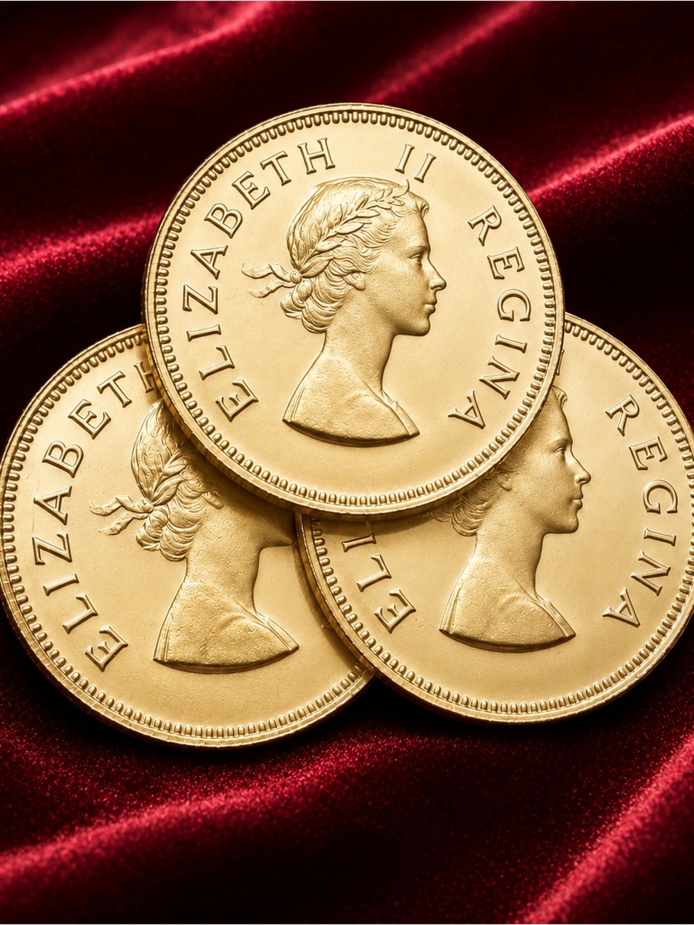 Rare Queen Elizabeth II 1958 South Africa 3 Coins Brooch  Pendant Royal Jewelry